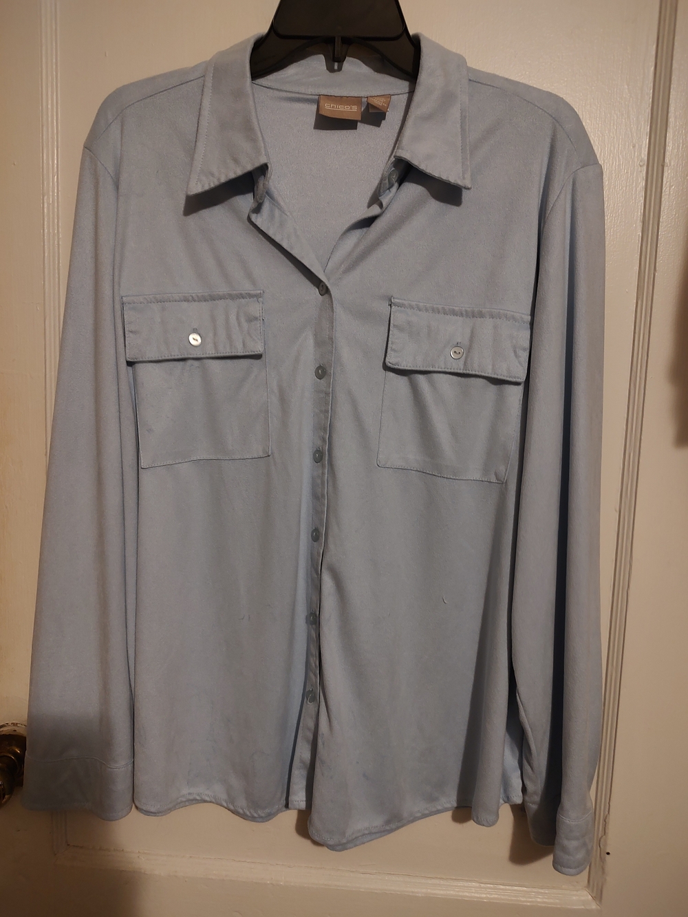 Chico's Light Blue Button-Front Womens Shirt